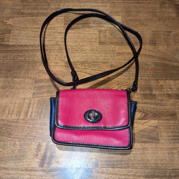 COACH Fuchsia Multi-Color Legacy Color Block Mini Cross Body - Picture 1 of 12